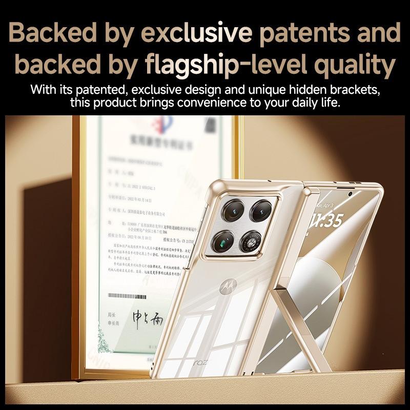 Applicable To Motorola MotoRazrFold2026 Mobile Phone Case Transparent Electroplating Center Shaft Bracket All-inclusive One Set