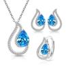 European and American Jewelry Colorful Treasures Banquet Women's Necklace, Earrings Ring Set Accessories