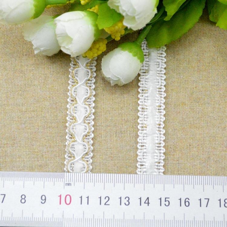 5 meters/16.4ft each pack Wavy Braided Lace Trim Ribbon white Pattern Decorative Fabric Edge for Dress Sewing DIY Craft Wedding Garment Embellishment
