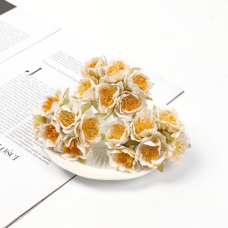 6PCs Artificial Flowers 11cm Silk Fake Flowers Bouquet for Home Room Dceor Wedding Marriage Decoration DIY Craft Gifts Accessory