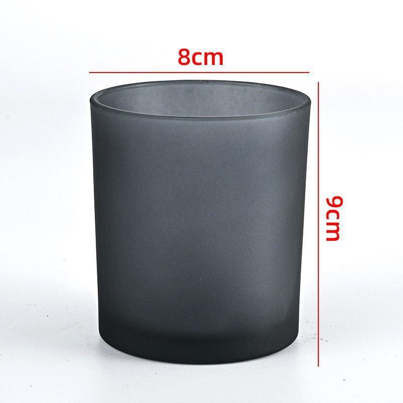 Colored Glass Aroma Candle Jar with Lid