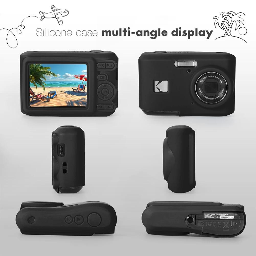 For KODAK PIXPRO FZ45 FZ55 Soft Silicone Protective Case with Lanyard Slim Fit Camera Bag Camera Sleeve Camera Accessories