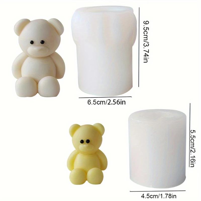 3D Sitting Bears Scented Candle Molds, Cute Bear Candle Wax Silicone Molds for Resin DIY Animal Candles Handmade,for Home Decor