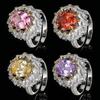 Jewelry Ring Zircon Pink Diamond Yellow Diamond Premium Wind Opening Ring Women'S Batch