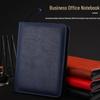 Customizable A5 PU Leather Notebook with Logo, Zipper Storage, and Loose-leaf Pages for Business Meetings