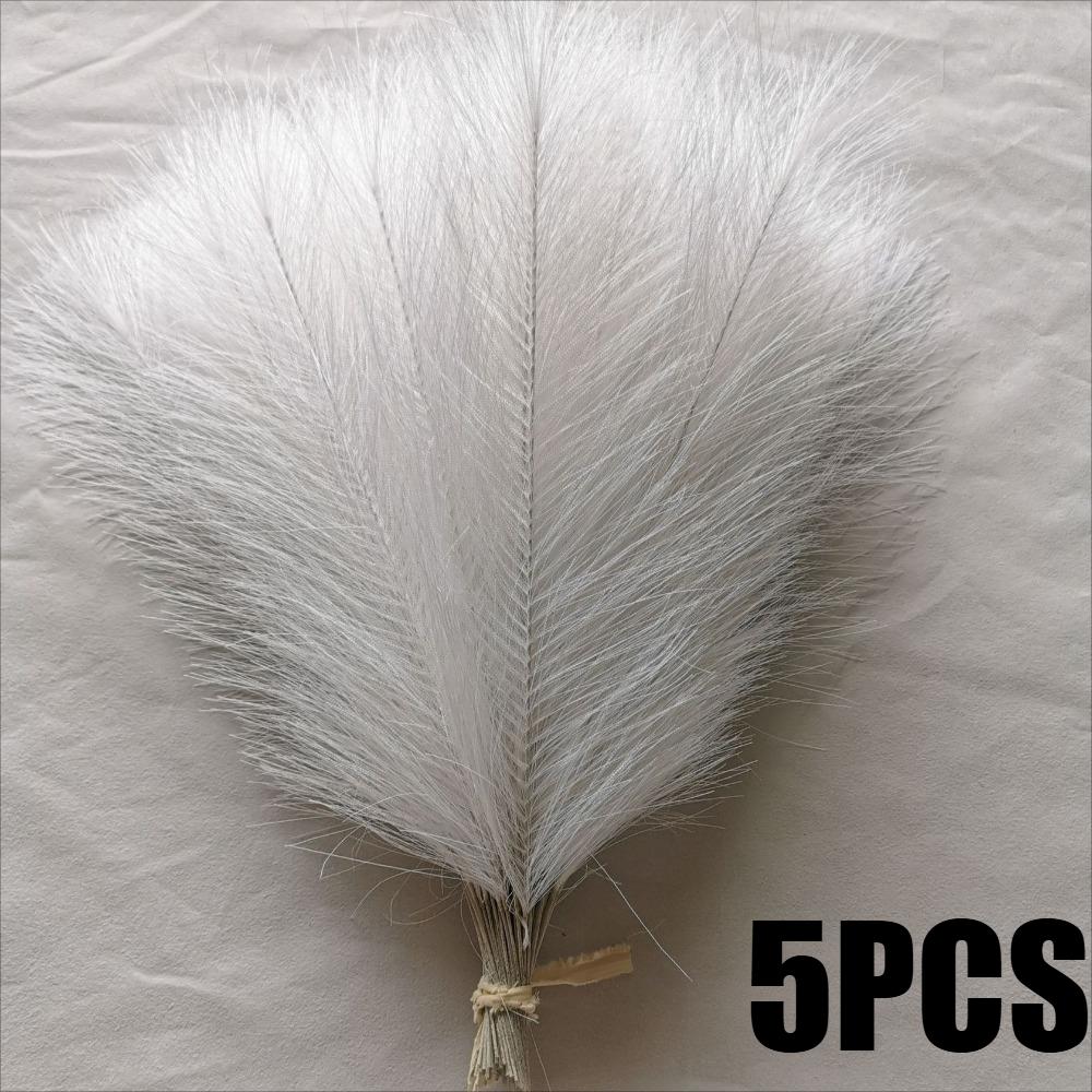 24PCS Brown Faux Pampas Grass White, 56cm Short Artificial Pompous Grass Floral Fake Pompas Grass Branches Vase Filler