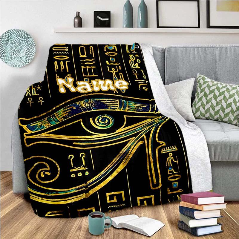 Egyptian Writing Customize Your Name Blanket Used For Chair Office Sofa Bed Camping Soft And Warm Giving Friends And Relatives Birthday Graduation