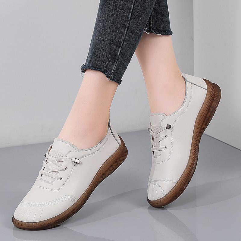 Женская повседневная кожаная обувь на шнуровке обувь для ходьбы балетки 36 2980₽