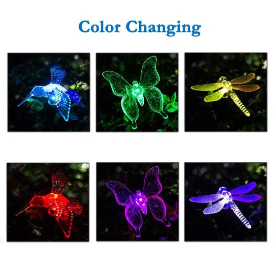 Lumină decorativă din plastic alimentată solar în formă de animal cu LED-uri pentru exterior, grămadă de stâlp pentru grădină