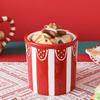 Ceramic Christmas Storage Jar with Lid, 700ml Holiday Candy Canister for Counter Display, Tea Bag Storage, Coffee Bar Accent Use Home