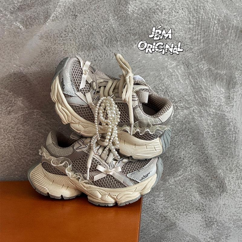 

ДжБМ Девочки Жемчужный Бант Сетка Дышащие Легкие Кроссовки Size 28 абрикосовый