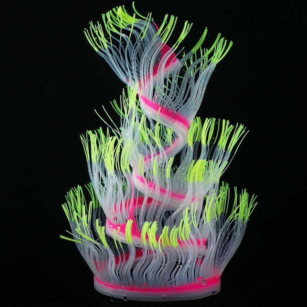 Glowing Aquarium Ornament Silicone Fish Tank Decorations Artificial Coral  Aquarium