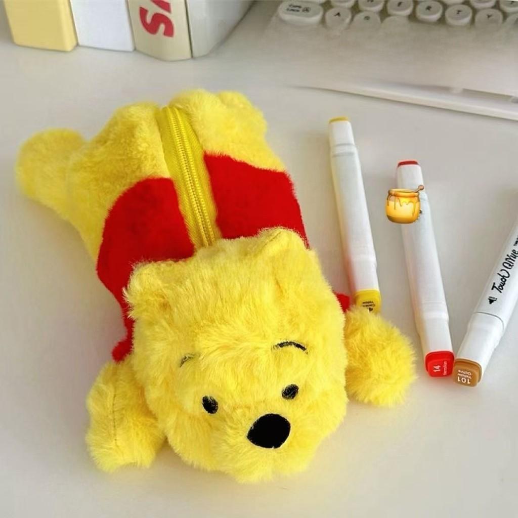 Winnie The Pooh Plush Pencil Case With Large Capacity For School Storage
