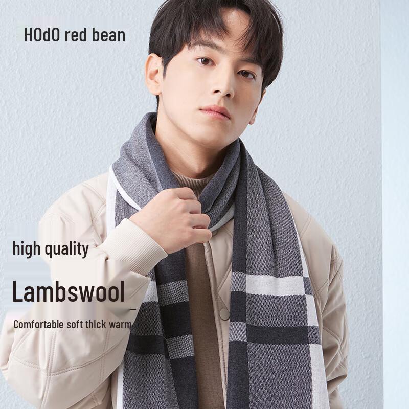 

Hodo Men s Autumn Winter Wool Plaid Scarf
