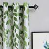 New Willow Leaf Bird Curtain Living Room Bedroom Decorative Rod Study Single Panel Made Of Polyester With Punched Washable Sitting Ready