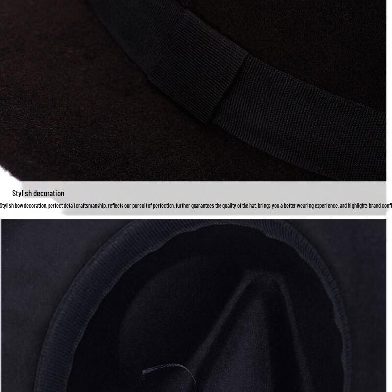 ZHENYUEQI Unisex Autumn/Winter Wide-Brim Felt Fedora Hat