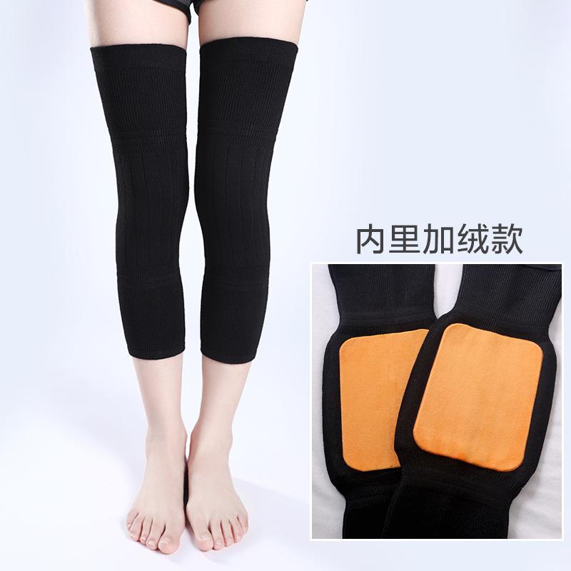 2PCS Winter Warm Wool Cashmere Leg Warmers Sleeves Thick Fleece Lined Knee Pads Brace Support Guard Protector Long Thermal Wraps