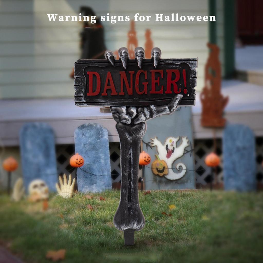 Skeleton Yard Signs 54cm Halloween Skeleton Bones Garden Signs Spooky Party Supplies for Outdoor Indoor Holiday Haunted House