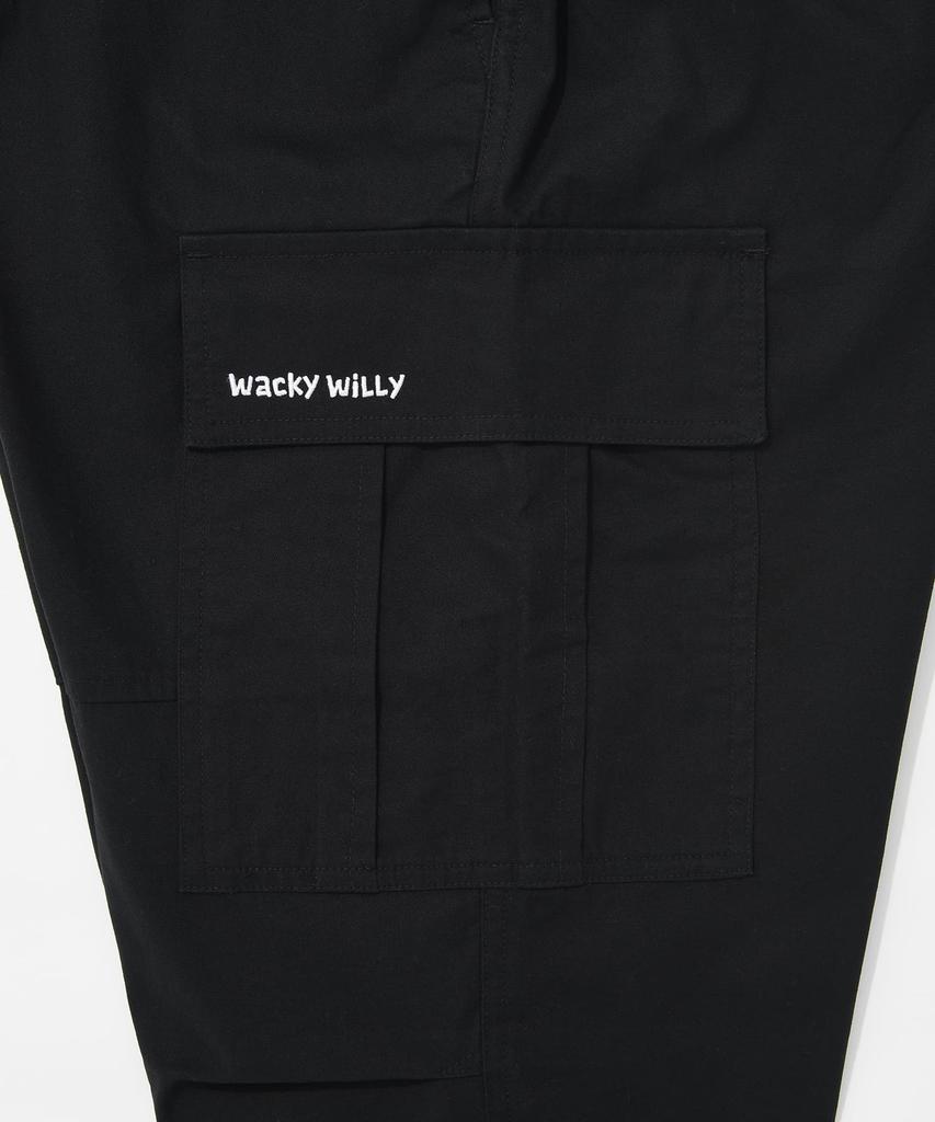 WACKY WILLY Parachute Cargo Pants Black