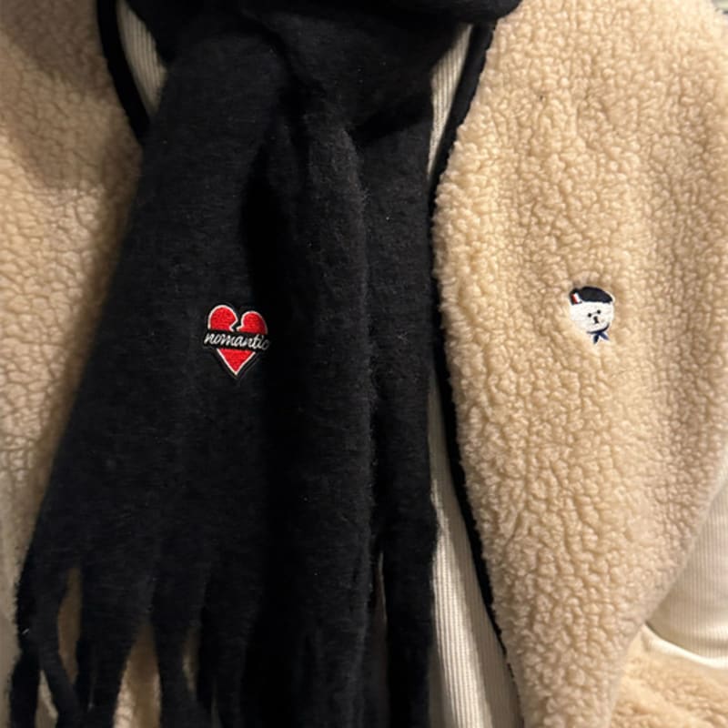 Beyondcloset Nomantic Logo Brush Garment Muffler Black