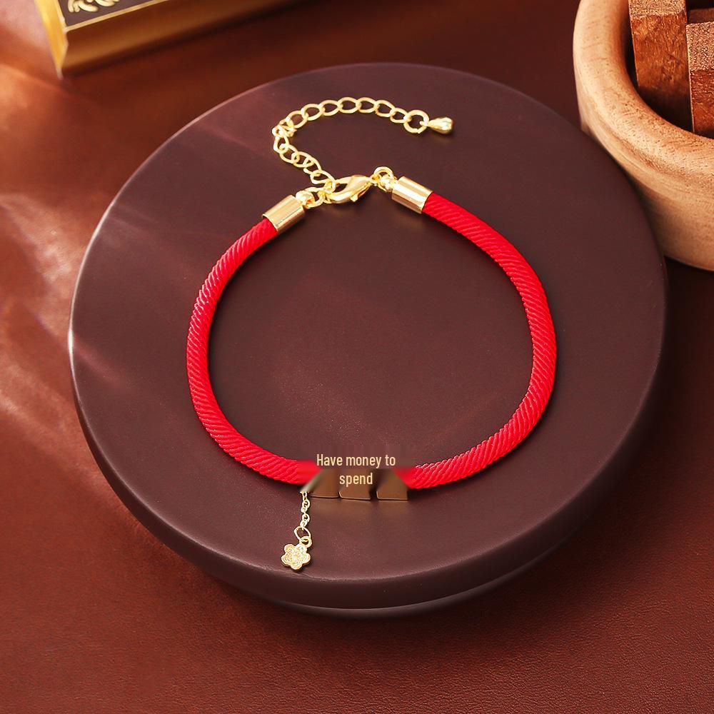Chinese Wealth Flower Bracelet: Copper-Plated Real Gold, Festival Blessings, New Style Hand Jewelry for Women