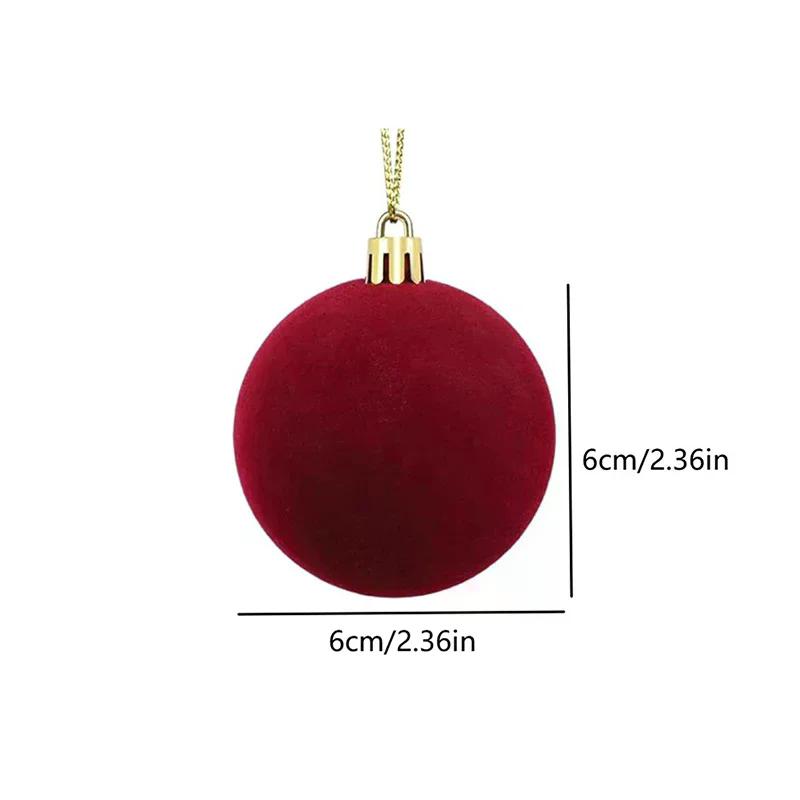 5/10 stuks Velours Kerstbal Ornamenten Rood Wit Kerstboom Hangende Hangers DIY Huisfeest Kerst Decoratie Nieuwjaars Cadeaus