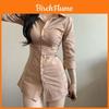 Sexy Mädchenstil Hemdkleid mit Falten-Design und Einsätzen für Verabredungen und Reisen