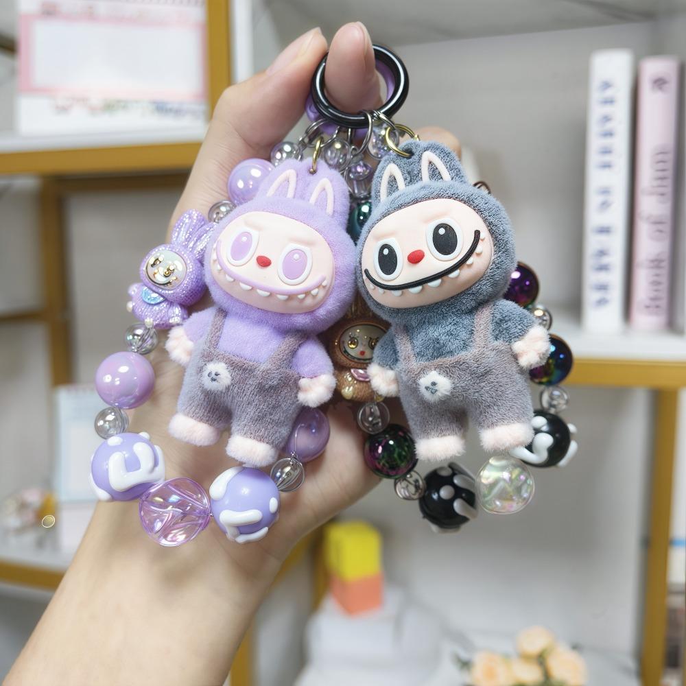 Cartoon Soft Rubber Flocked Rag Keychain Bag Pendant Blind Box Trendy Cool Rag Mobile Phone Chain Couple Small Gift