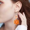 Pair Women Flower Dangle Earrings 2D Acrylic Floral Hook Earrings Hypoallergenic Lightweight