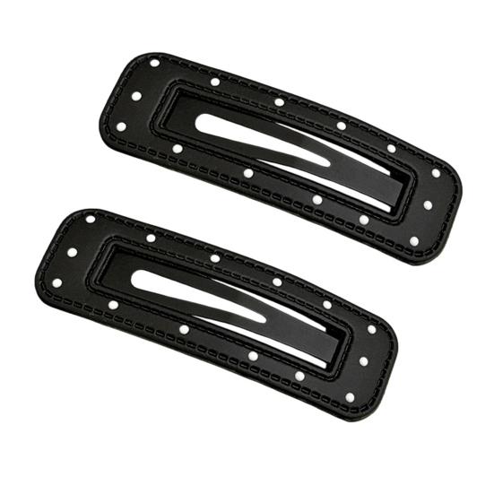 

2Pcs Girl Hairpins Dot Print Star Cloud Shape Imitation Leather Hair Clips Non-Slip Stable BB Clips Hair Accessories B