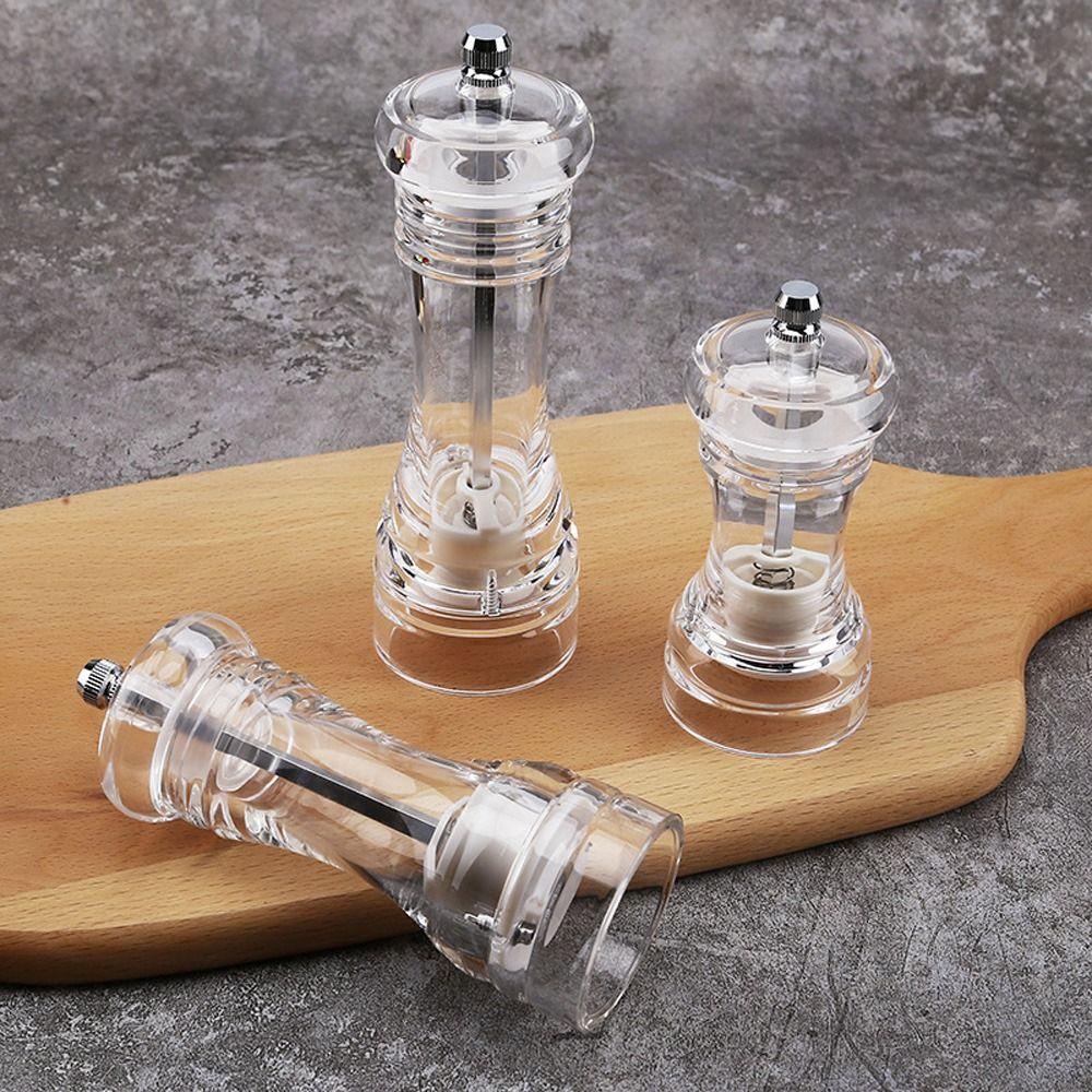 Multi-Size Pepper Mill Acrylic Seasoning Jar Manual Grinder Kitchen Tool Kitchen Use