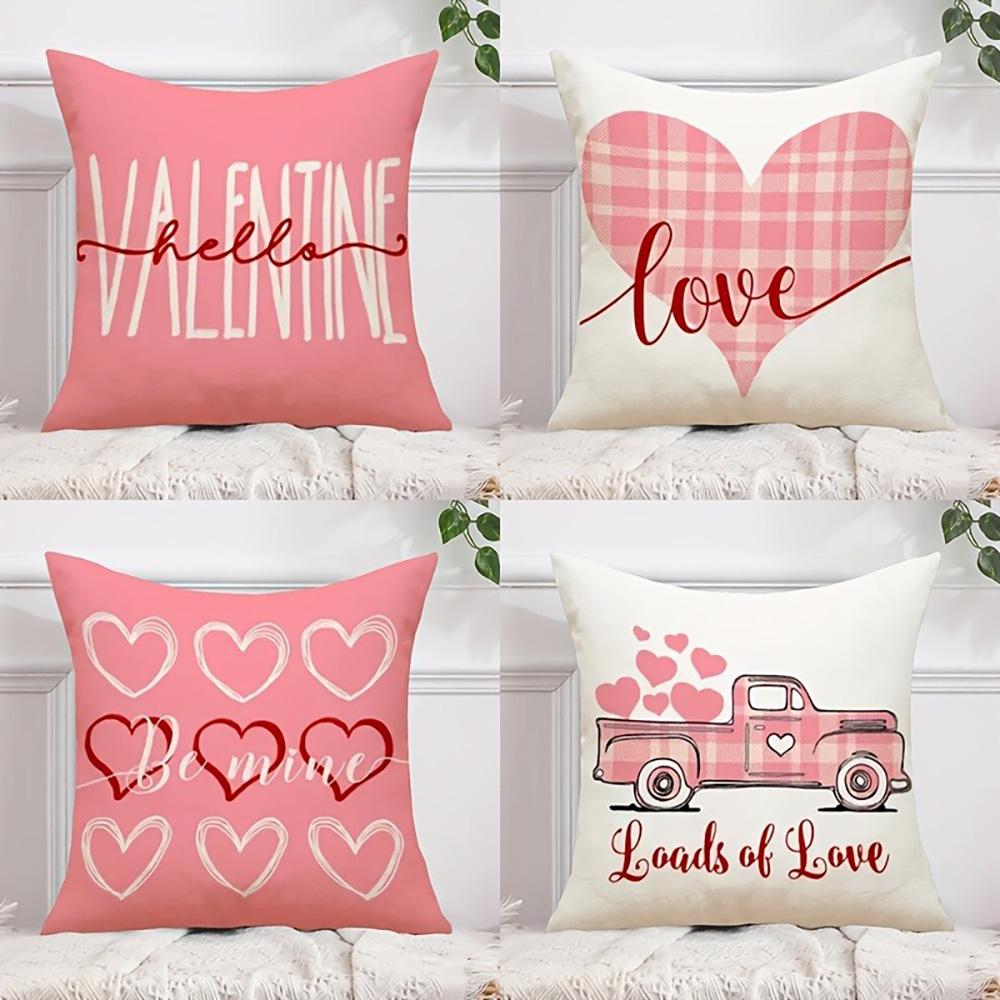 1/4pcs Valentine s Day Love Pillows: Hearty Designs - Be Mine & Loads of Love Sofa cushion cover home bedroom decoration 45x45cm