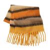 Color Matching Striped Fringed Scarf Women's Autumn and Winter High-end Mohair Color Warm Versatile Scarf Shawl