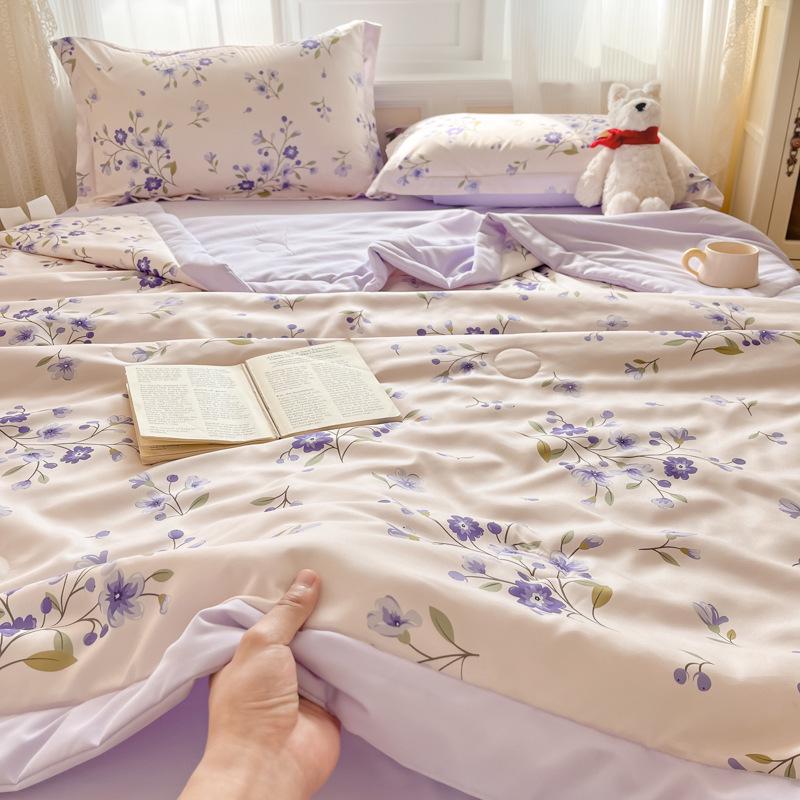 Washed Cotton Ultrasonic Embossed Summer Quilt - Double Size, Lightweight, Ideal for Air Conditioning, Gift or Group Purchase.
