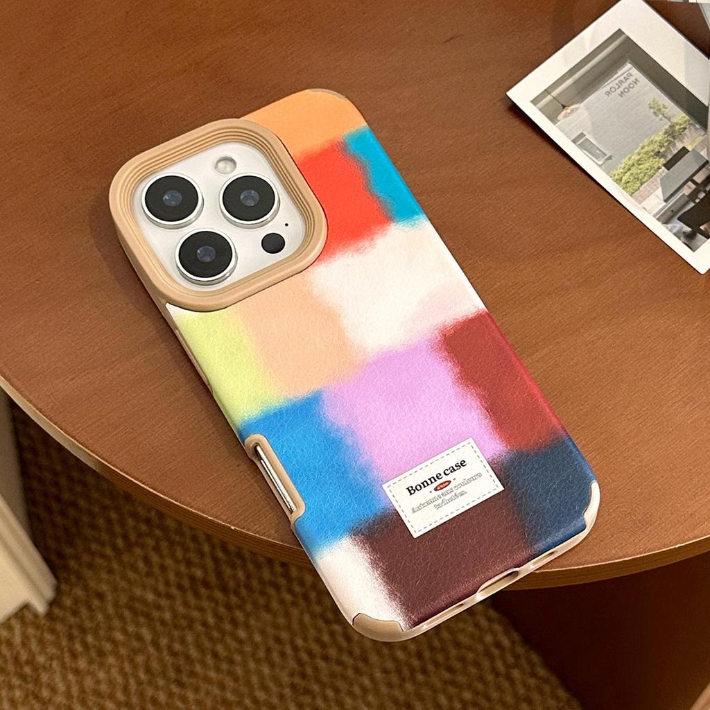 Handyhülle im Block-Spleiß-Stil im Vintage-Look, passend für Apple-Handys