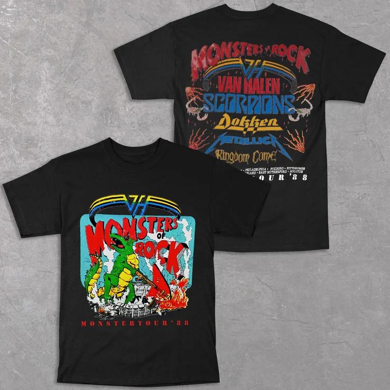 80 s Monster of Rock T-Shirt Monster of Rock Tour Concert T-Shirt Unisex T-Shirt S