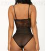 2024 popular large-size sexy lace mesh perspective neck-hanging one-piece erotic underwear