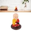Solar Little Monk Figurine Automatic Head Shaking Decorative Funny Statue Ornament for   Car Dashboard Home