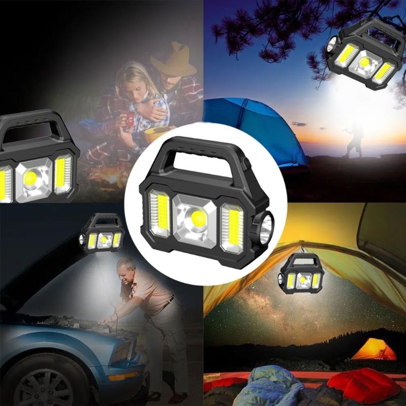 2500mAh Camping Light Work Light Rechargeable LED Torch Water Proof Outdoor Searchlights USB Solar Charging Flashlight