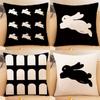 Simple Lines Rabbit Pillowcase Dormitory Decoration Office Living Room Sofa Home Pillowcase