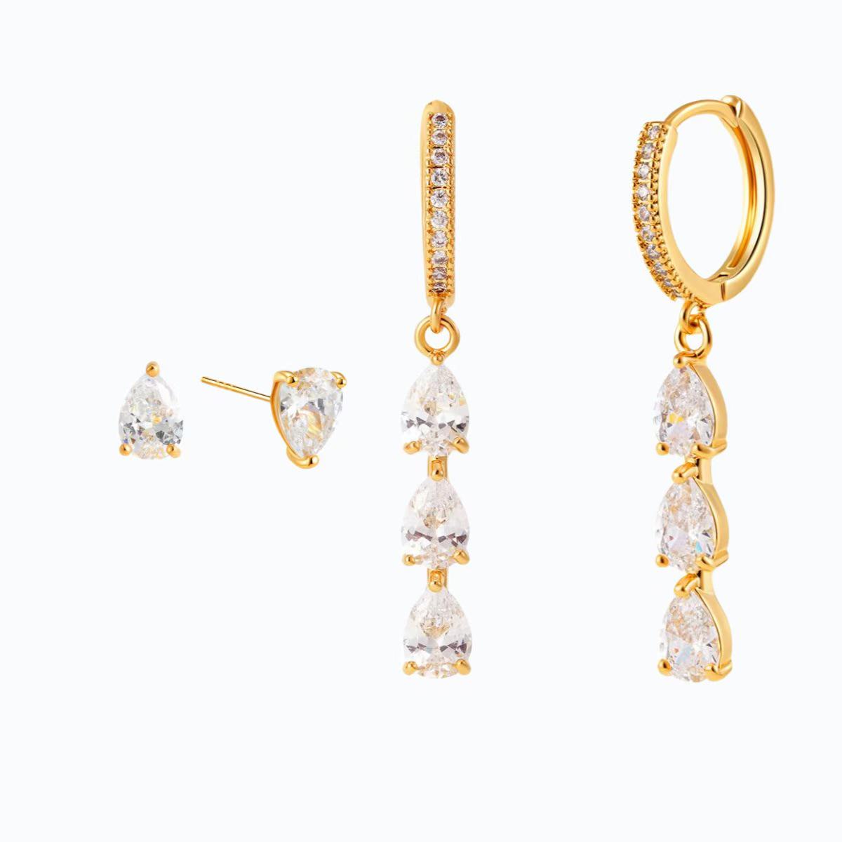 

Элегантные серьги-капли: Креативная латунь с покрытием из настоящего золота, европейский и американский стиль