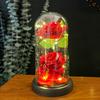 Two Simulated Roses Valentine's Day Hot Gift LED Light Luminous Glass Cover