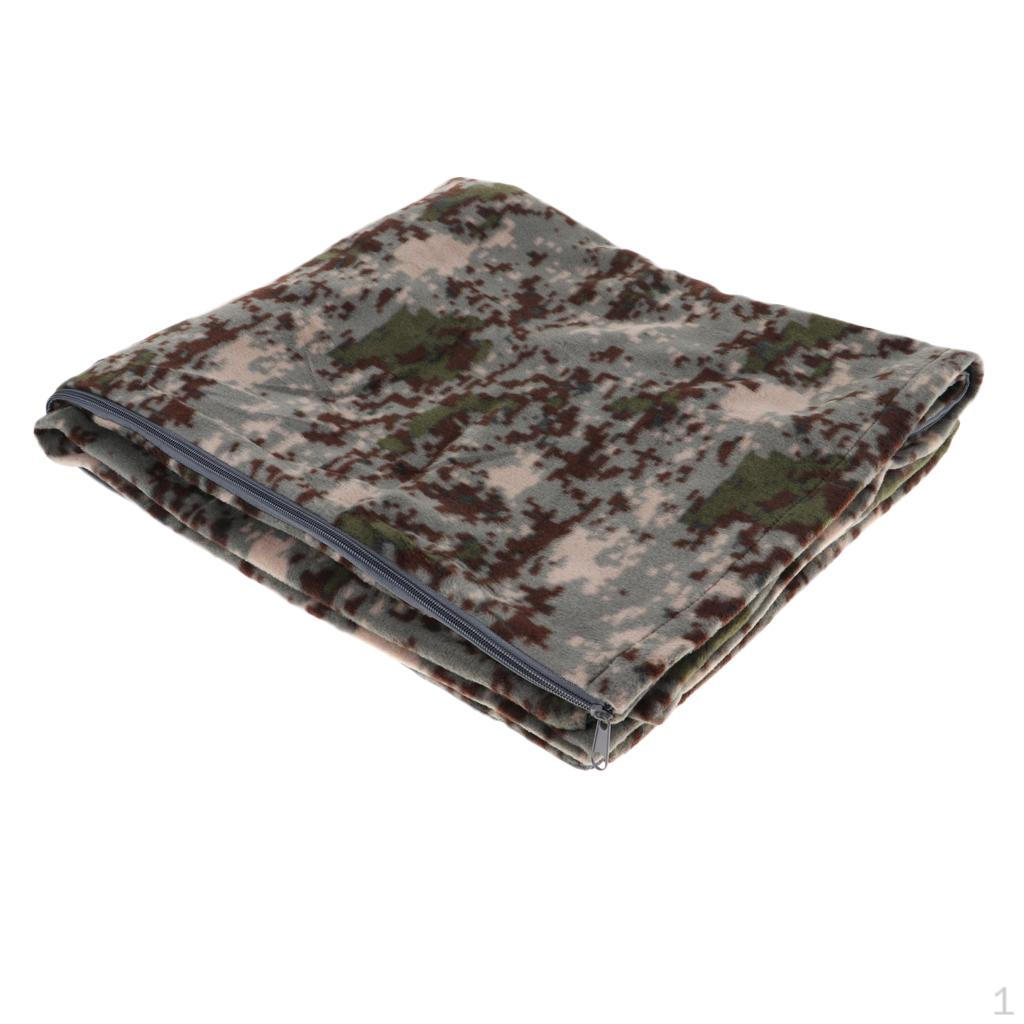 Outdoor Portable Travel Camping Fleece Sleeping Bag Suit Cover Liner Blanket Zipper Quilt Mat