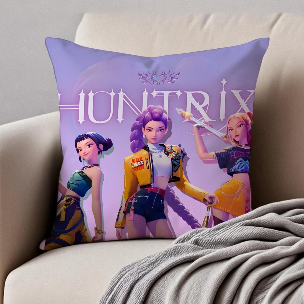 Popular Virtual American Band HHUNTRX Cushion Cover Pillowcase Antidustmite Invisible Zipper Short Plush Sofa Cushion