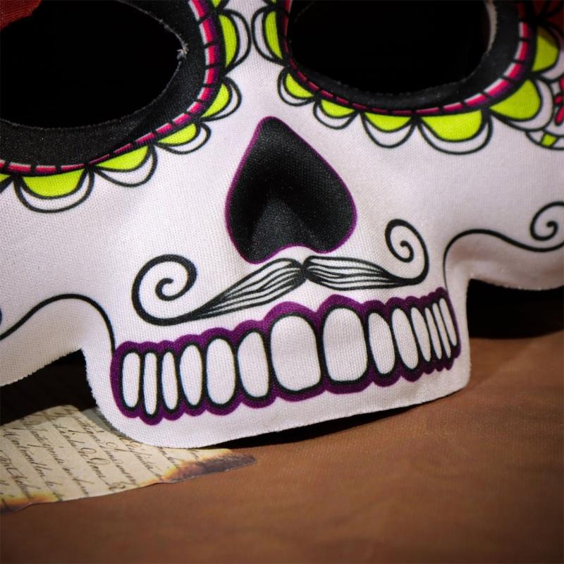 Masquerades Mask Mexicans Day of The Deads Sugar Skull Mask with Rose Decorations Fancy Dress Rose Suger Skeleton Mask