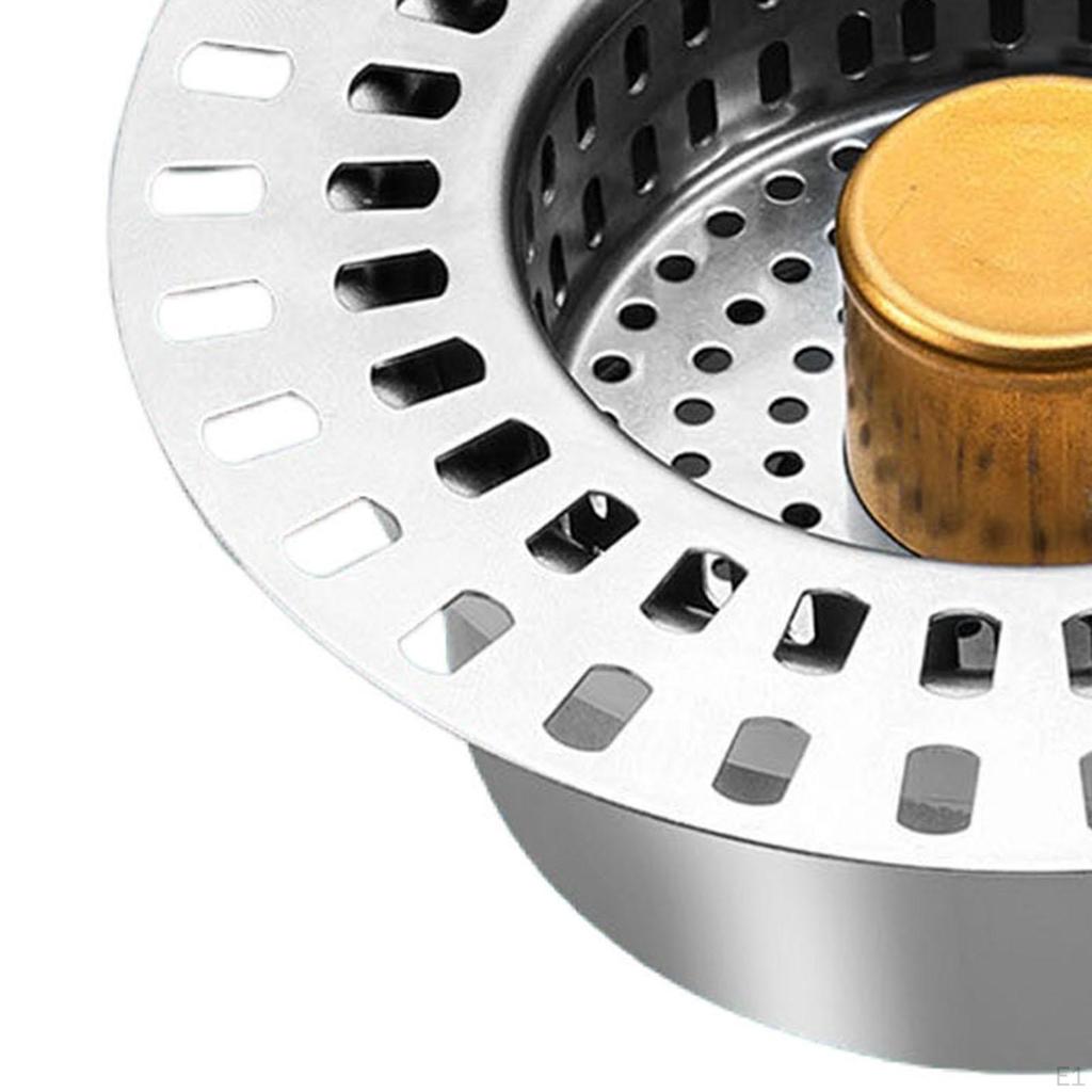 Drain Basket for Kitchen and Bathroom with Food Catcher Feature