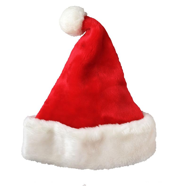 Cute Christmas Hat Thickened and Enlarged Super Soft Plush Santa Hat Christmas Decorations