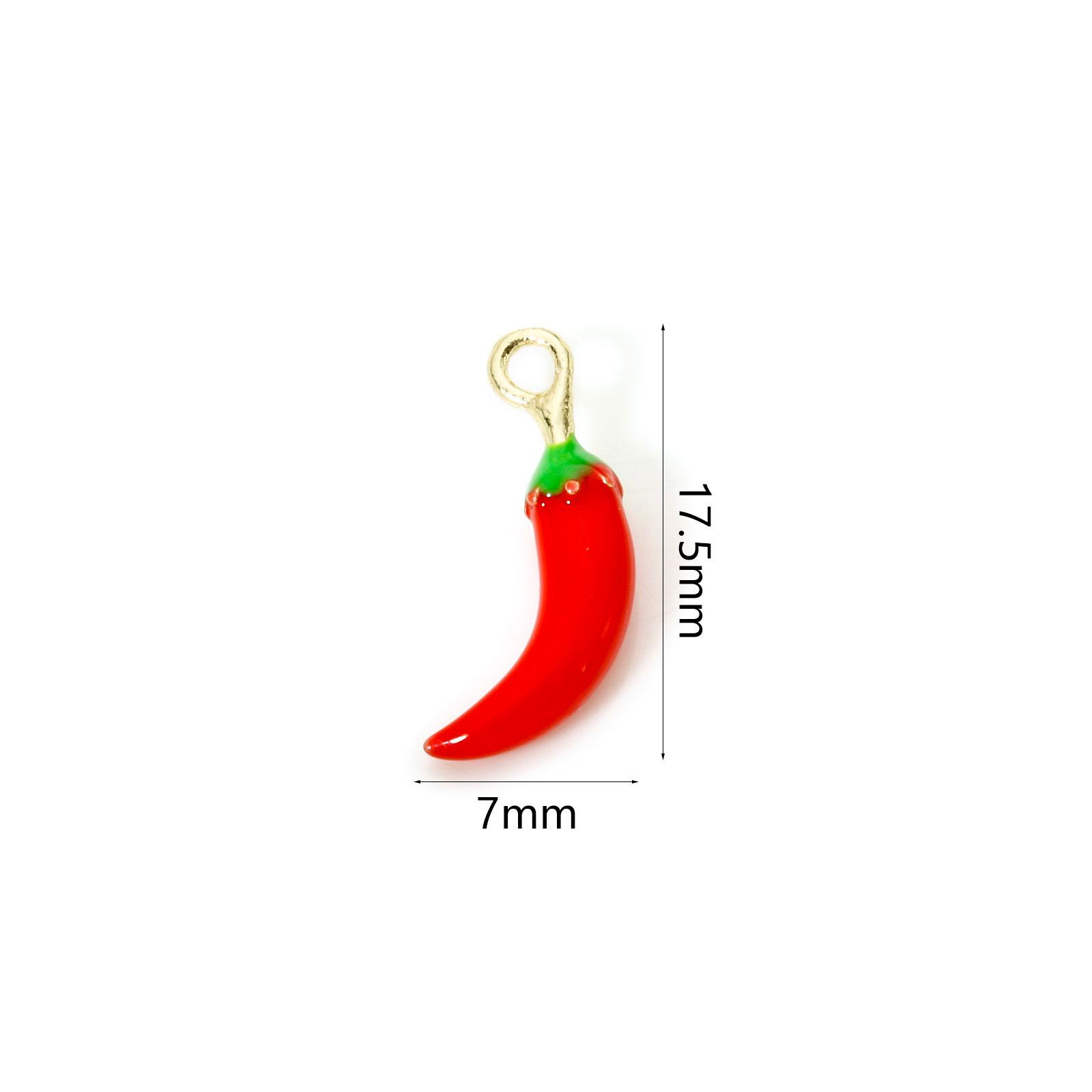 

2PCs Brass Charms 18K Gold Plated Fruit Enamel Strawberry Apple Lemon Mushroom Pendants For DIY Necklace Bracelet Jewelry Making
