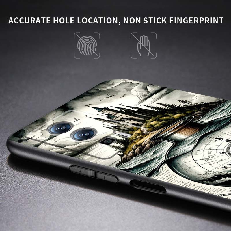 Vintage compass illustration Phone Case For Xiaomi Redmi 12 13C 12C 13 10C 9T A2 9A 9C 7A Note 10S 8T 10 9 8 Pro 4G 5G Black