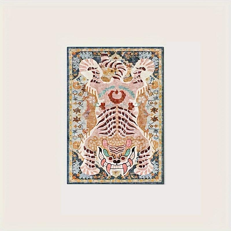 Bottom Washable Tibetan Tiger Carpet Tibetan Tiger Persian Ethnic Style Kitchen Living Room Bedroom Mat Washable Area